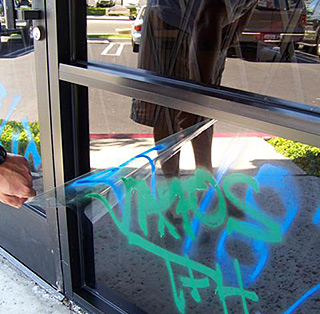 Graffiti protection window film Charlotte